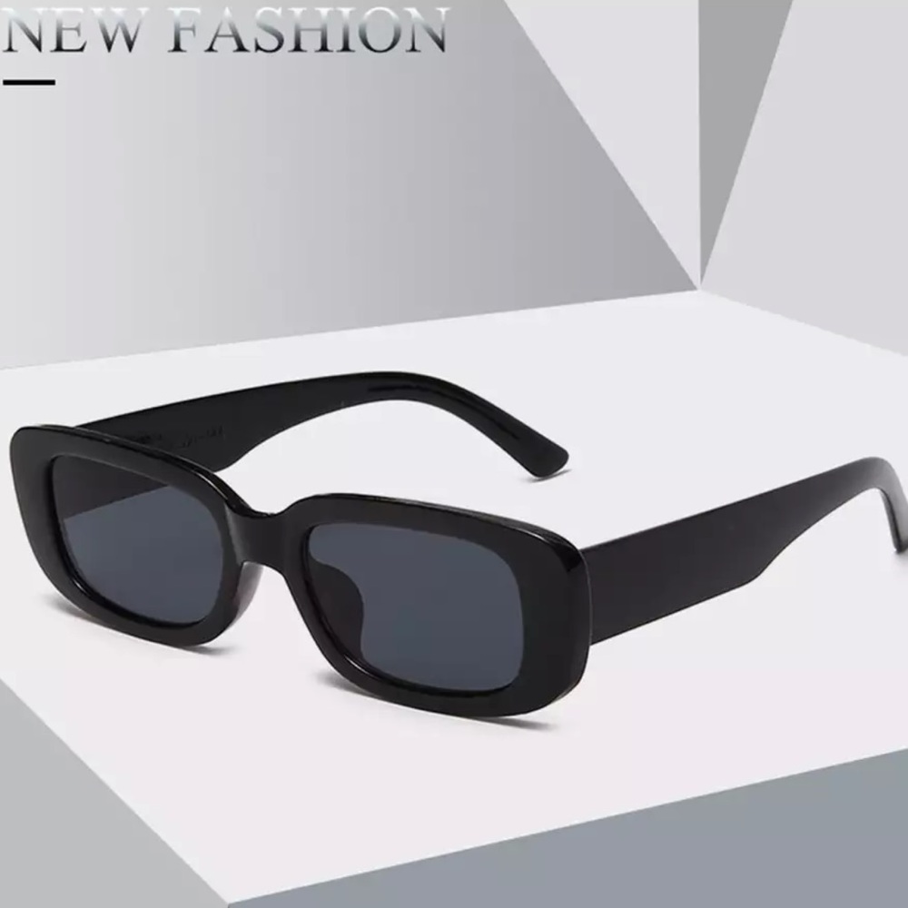 New Black On Black Unisex Vintage Fashion Lightweight PC Anti-Glare Sunglasses - Picture 3 of 14